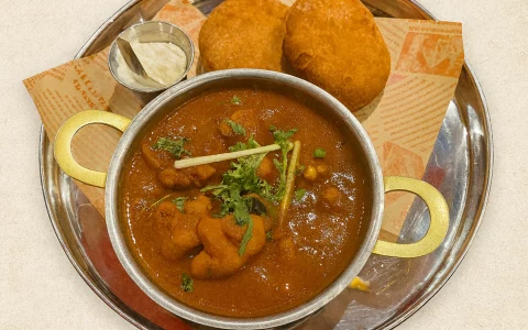 Khasta Kachori Aloo Sabzi Greek Yoghurt